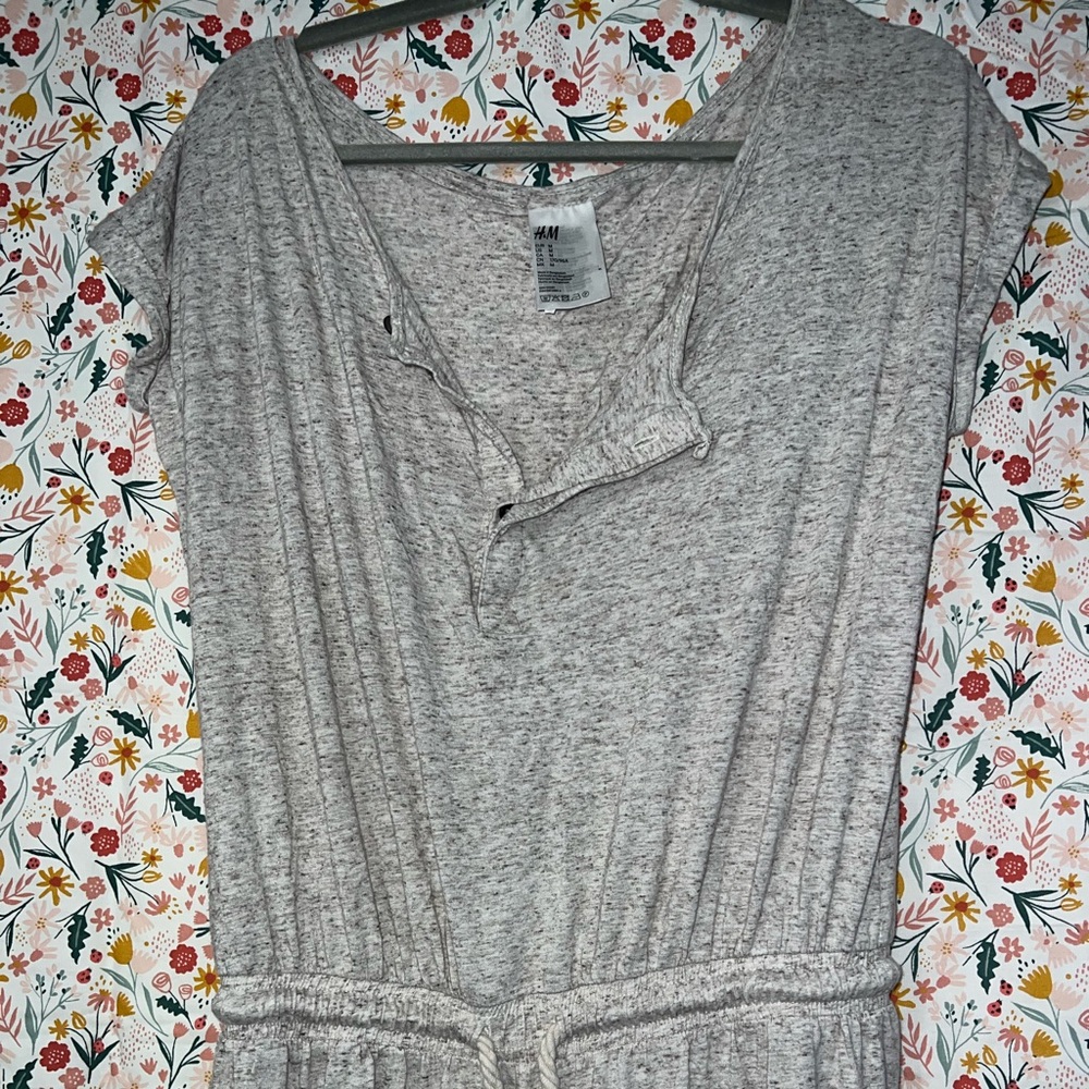H&M Cream/Gray summer jumpsuit